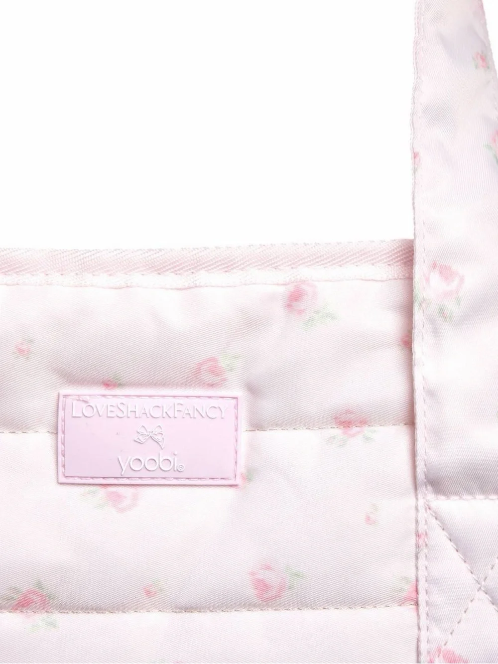 LoveShackFancy Quilted Light Pink Floral Tote